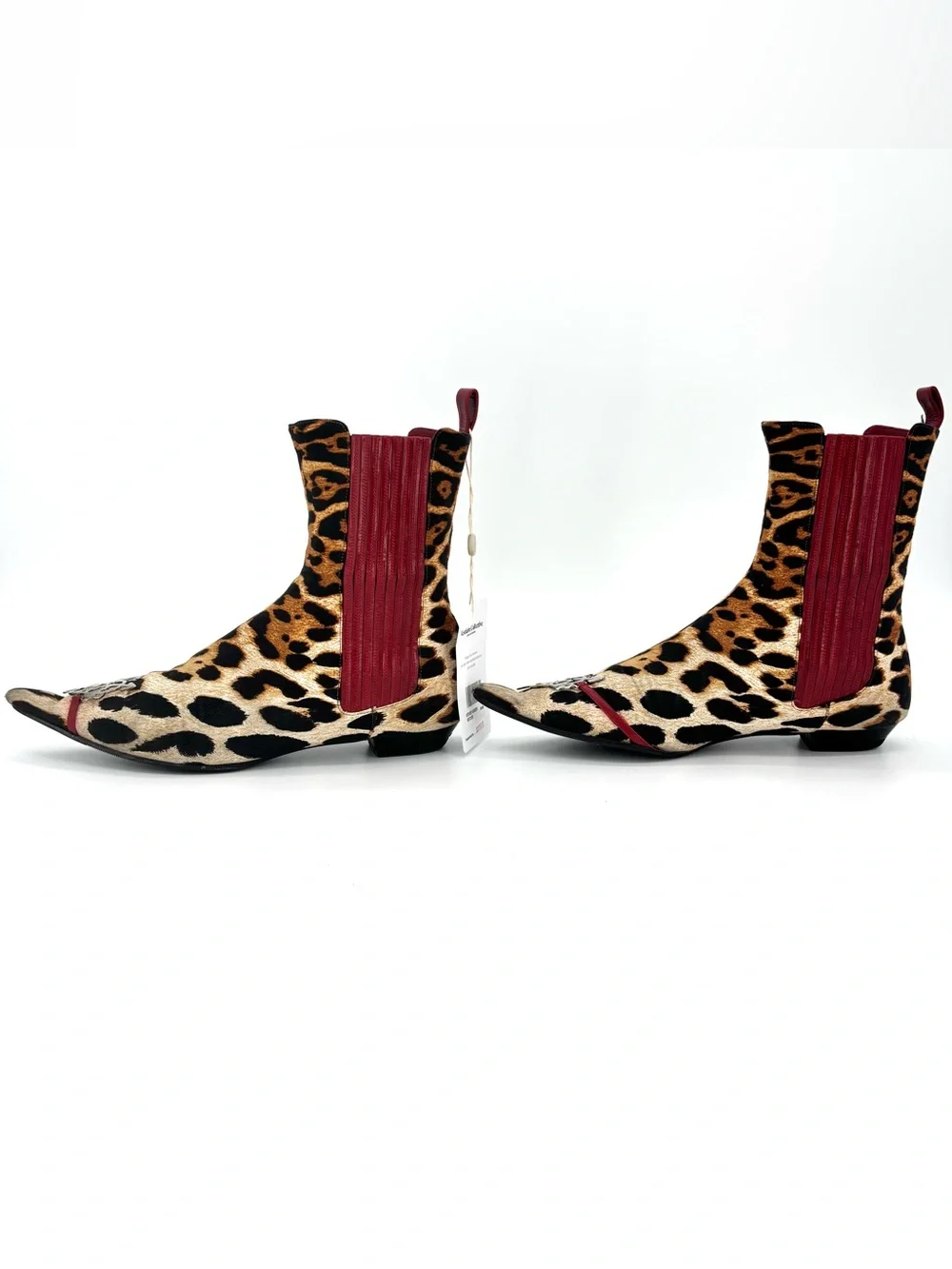 Dior John Galliano Retro Vintage I Love Dior Leopard Print Chelsea Boots 41.5 - Picture 4 of 9